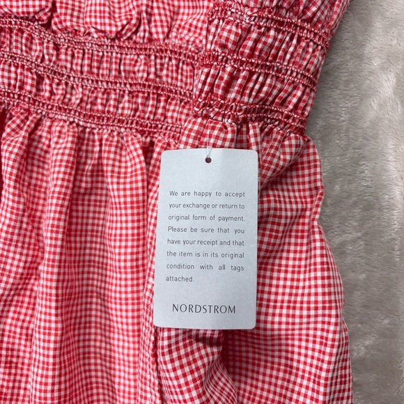 Max Studio London Red Gingham Smocked Midi Sundress Size L NWT Nordstrom - Picture 6 of 14